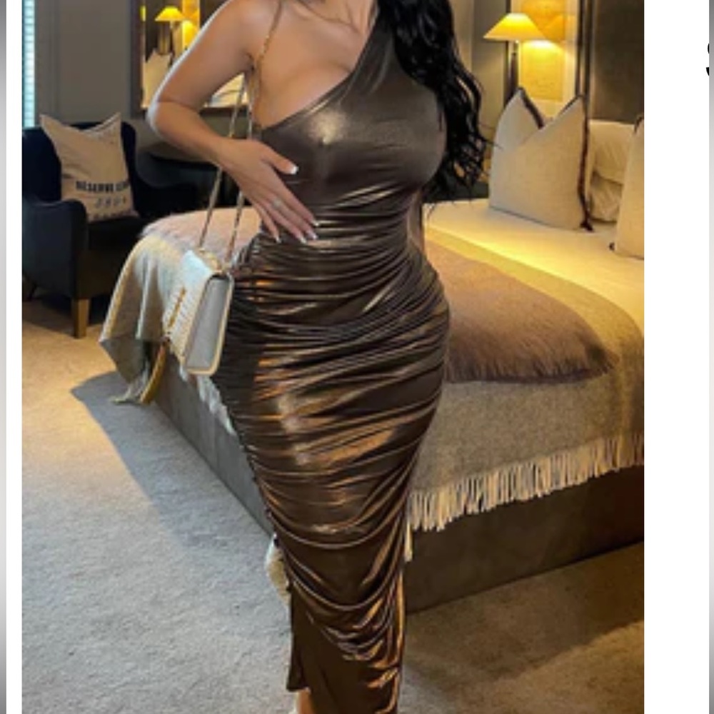 Bronze Ruched Dress